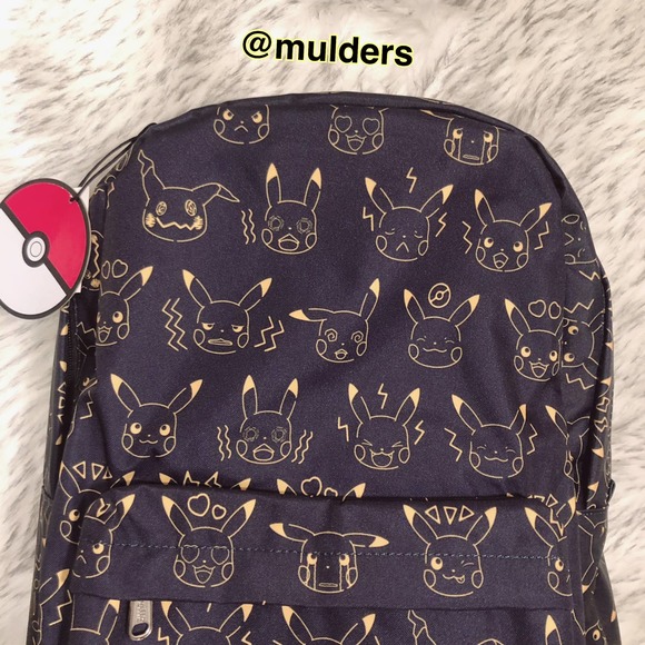 NWT Loungefly Pokémon Pikachu & Mimikyu Face Print Black Backpack main image 8